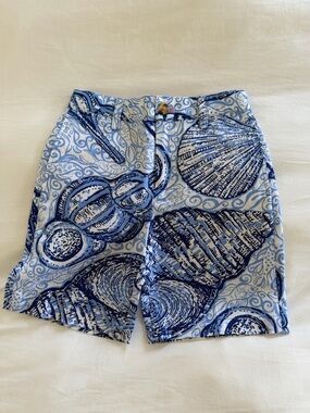 Lilly Pulitzer Blue & White Seashell Print Boys Shorts